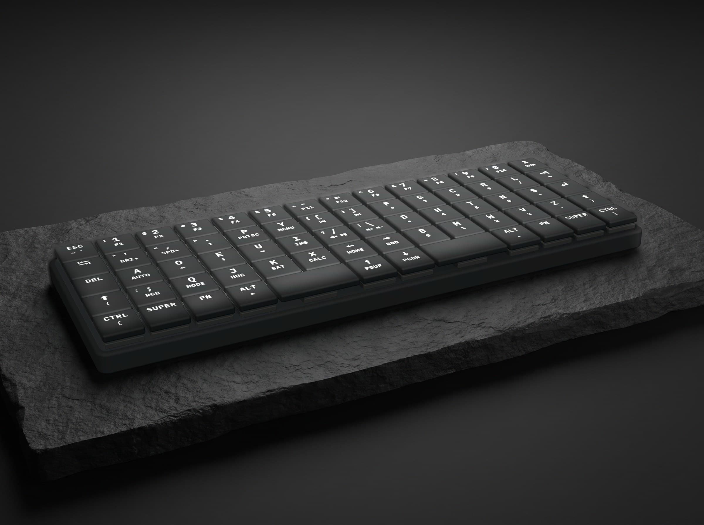 The Breeze CAD model on a slab of dark stone, in an AI-generated scene.